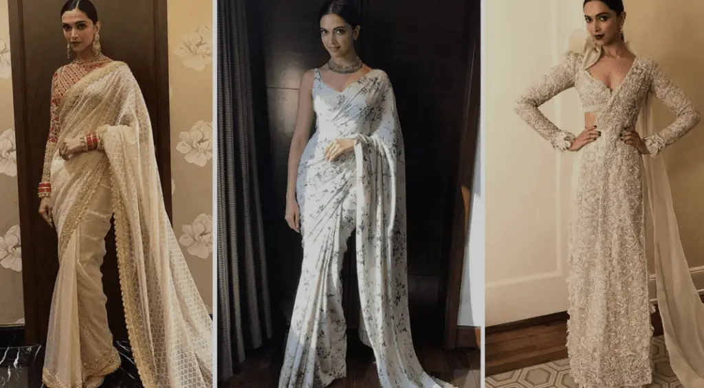 Deepika Padukone new drape style saree.